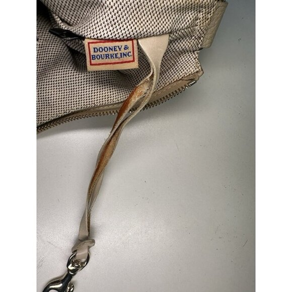 DOONEY & BOURKE DB Cream Canvas Leather Hobo Shoulder Bag Handbag Purse - Picture 9 of 10